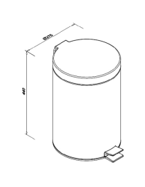 Coș de gunoi ECO, 20 l, inox, lustruit