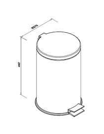 Coș de gunoi 20 l, inox, mat