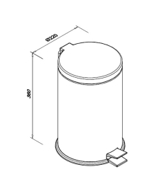 Coș de gunoi, 12 l, inox, mat