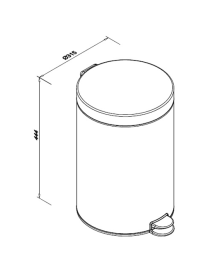 Coș de gunoi baie din oțel negru, 30 l