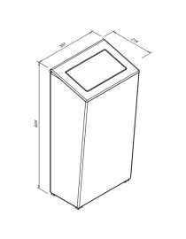 Coș de gunoi suspendat cu capac, 30 l, inox satinat