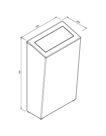 Coș de gunoi suspendat cu capac, 50 litri, inox, mat