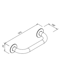 Mâner drept 300 mm din oțel negru