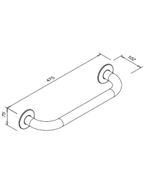 Balustradă dreaptă pentru persoanele cu dizabilități 400 mm JZ B