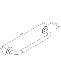Balustradă dreaptă pentru persoanele cu dizabilități 500 mm JZ B