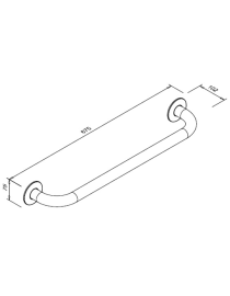 Balustradă dreaptă pentru persoanele cu dizabilități 600 mm JZ B