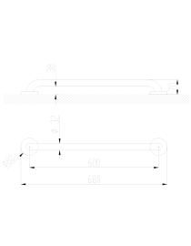 Balustrada dreapta 600 mm din otel inoxidabil, mat