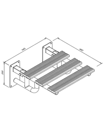 Scaun de dus rabatabil cu console, otel alb