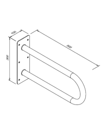 Balustradă arcuită fixă pentru persoanele cu dizabilități de 500 mm JZ B