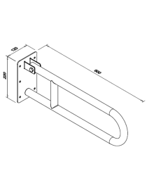 Balustradă pliabilă pentru persoane cu dizabilități 600 mm JZ B