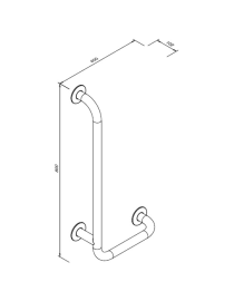 Balustradă de colț pentru persoane cu dizabilități fizice, 8/4 stânga, 90° SW B