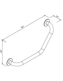 Balustradă de colț pentru persoane cu dizabilități 130° SW B