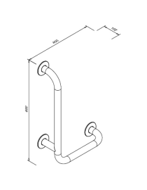 Balustradă de colț pentru persoanele cu dizabilități 6/4 stânga 90°, stânga