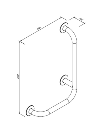 Balustradă de colț pentru persoane cu dizabilități 6/4 90°, dreapta