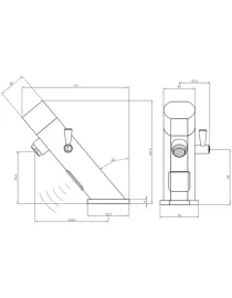 Robinet de chiuveta cu suport pentru 2 x 1/2" fotocelula DC