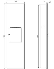 Set încorporat Faneco HIT; distribuitor prosoape hârtie ZZ 400 coli + coș ascuns 20 l