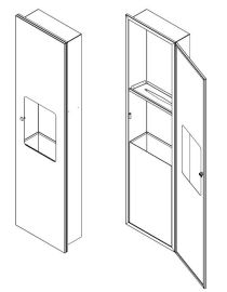 Set încorporat Faneco HIT; distribuitor prosoape hârtie ZZ 400 coli + coș ascuns 20 l