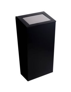 Coș de gunoi negru suspendat cu capac, 30 litri