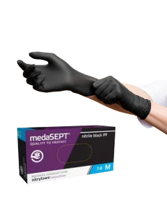 Mănuși medaSEPT® nitril negru PF, mănuși negre