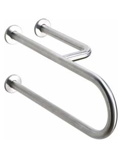Balustrada fixa pentru persoanele cu handicap fizic, 3 suporturi, dreapta, 850 mm, otel inoxidabil mat