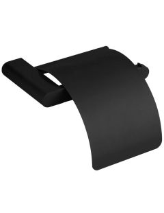 Suport pentru hârtie igienică Sydney Black cu capac rabatabil