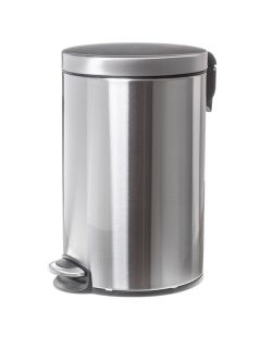 Coș de gunoi pentru baie din oțel inoxidabil mat, 30 l