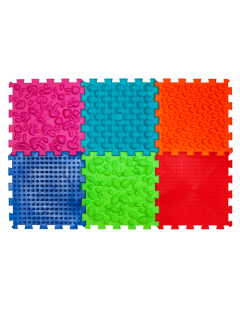 Saltea ortopedică de masaj Puzzle „Mix” 6 elemente