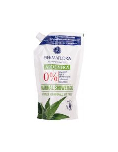 Gel de duș Dermaflora 0% 500ml cu aloe vera - reumplere