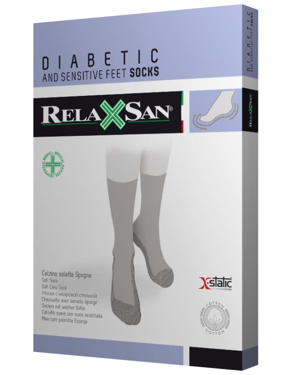 Șosete pentru genunchi pentru diabetici cu fir argintiu