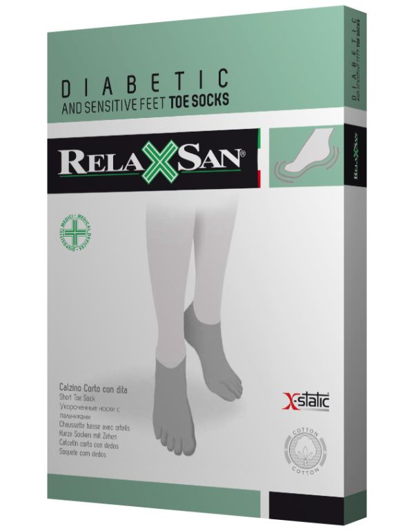 Șosete pentru diabetici cu fir argintiu