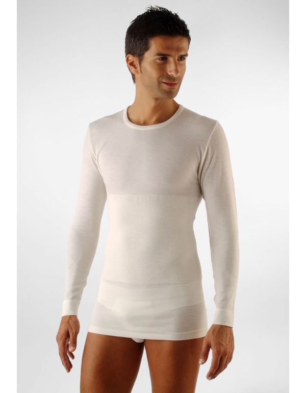 Tricou termic pentru bărbați cu lână merinos și bumbac