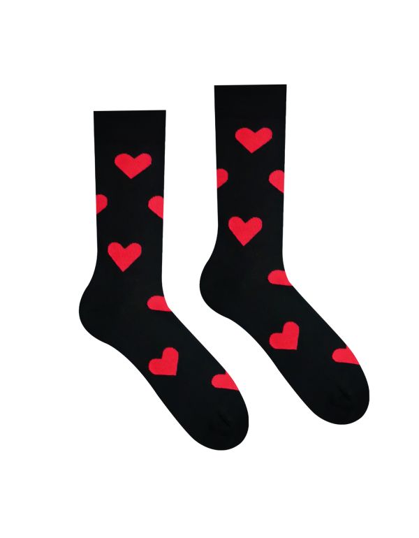 Sosete Happy Heart Black