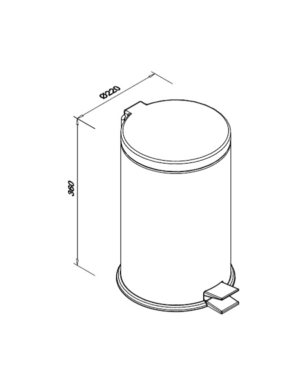 Coș de gunoi, 12 l, inox, mat