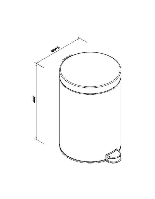 Coș de gunoi baie din oțel negru, 30 l