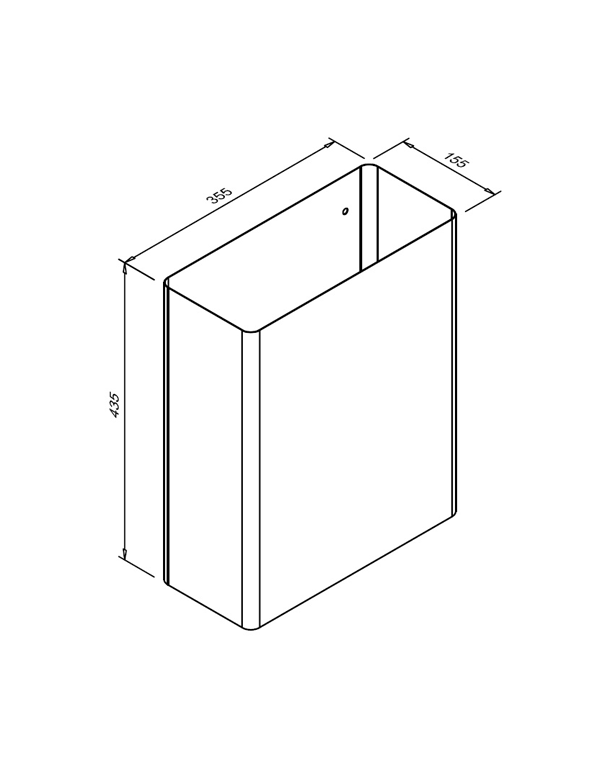Coș de perete 23 l, inox