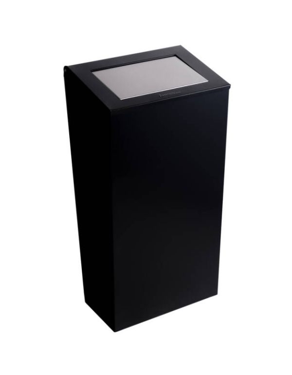 Coș de gunoi negru suspendat cu capac, 30 litri