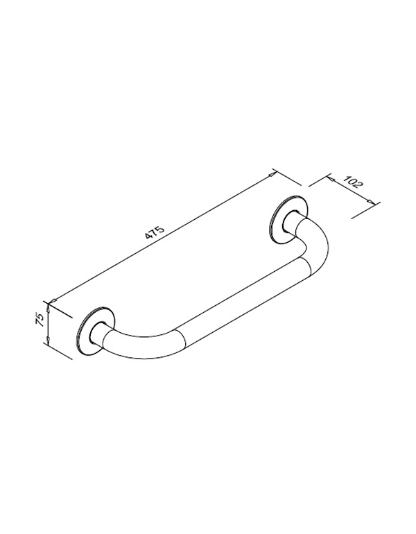 Balustradă dreaptă pentru persoanele cu dizabilități 400 mm JZ B