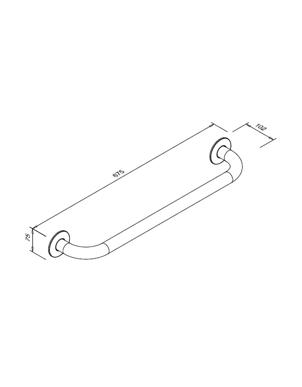 Balustradă dreaptă pentru persoanele cu dizabilități 600 mm JZ B