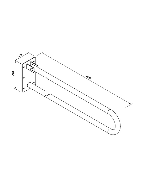 Balustradă pliabilă pentru persoane cu dizabilități 800 mm JZ B