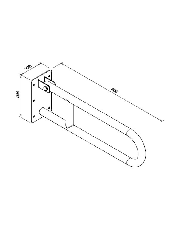 Balustradă pliabilă pentru persoane cu dizabilități 600 mm JZ B