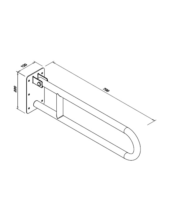 Balustrada rabatabila pentru persoane cu handicap 700 mm JZ B