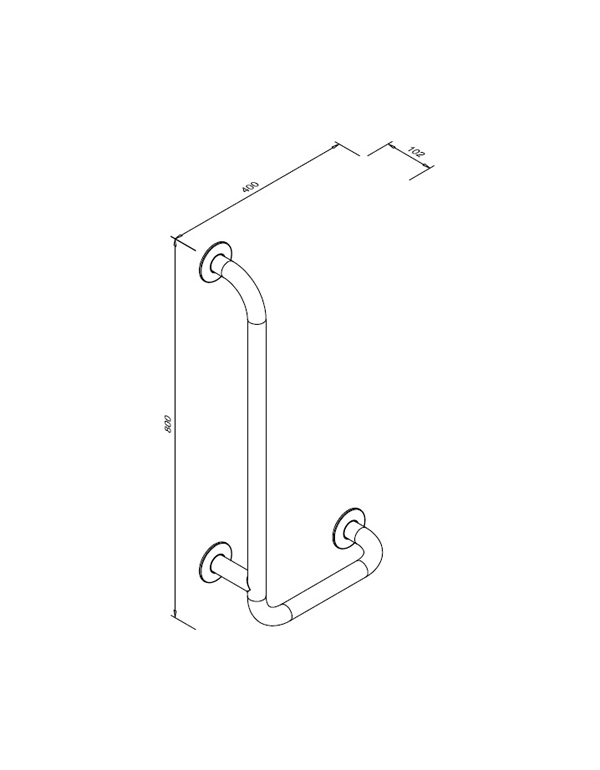 Balustradă de colț pentru persoane cu dizabilități fizice, 8/4 stânga, 90° SW B