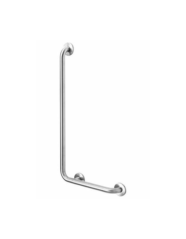 Balustrada de colt pentru persoane cu dizabilitati 7/5, stanga 90°, otel inoxidabil mat