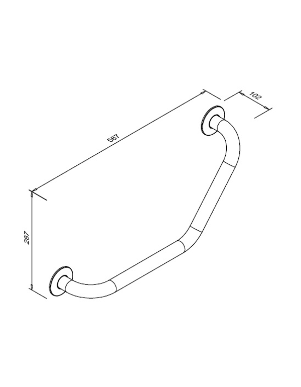 Balustradă de colț pentru persoane cu dizabilități 130°, oțel inoxidabil satinat