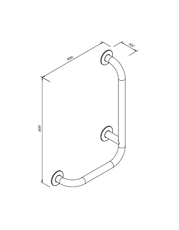 Balustradă de colț pentru persoane cu dizabilități 6/4 90°, dreapta