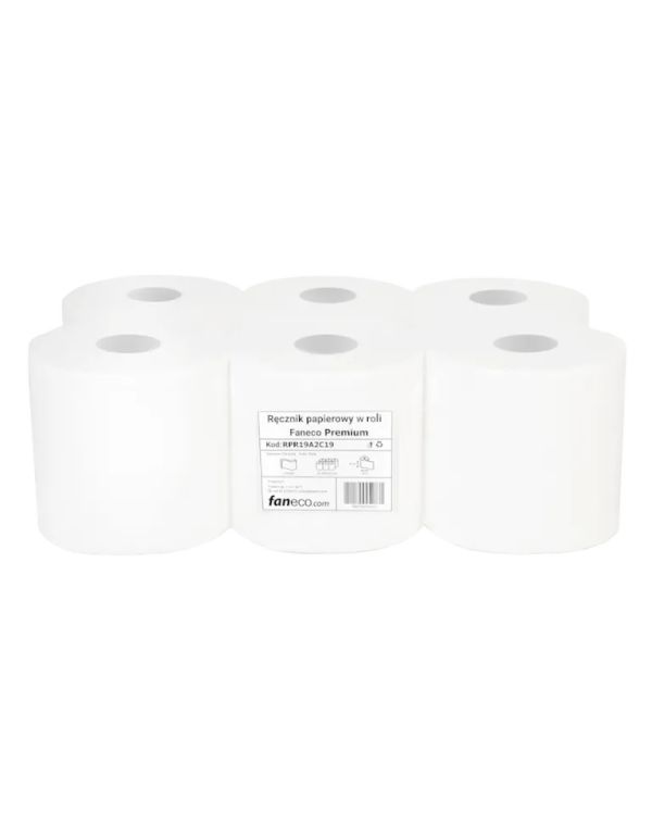 Prosoape hartie in rola Faneco Premium, 2 straturi, celuloza alba, 6 buc.