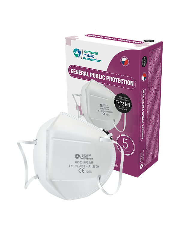 Mască de protecție respiratorie GPP2 FFP2 NR (CE), 10 buc - ALBĂ