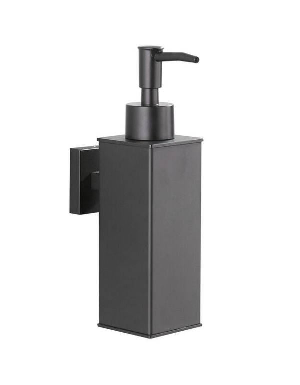 Dozator de săpun pătrat Sydney Black, montat pe perete
