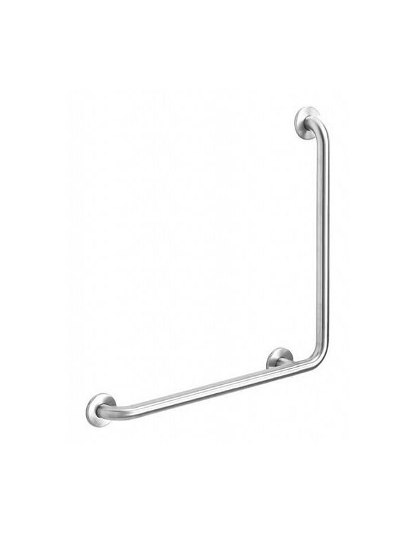 Balustradă stângă pentru persoane cu dizabilități fizice cu un unghi de 90°, oțel inoxidabil lucios 7/5