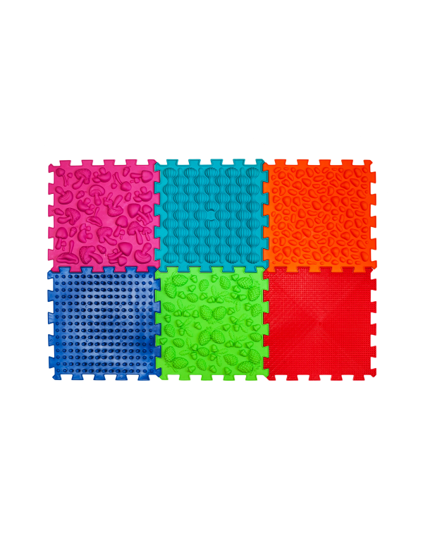 Saltea ortopedică de masaj Puzzle „Mix” 6 elemente